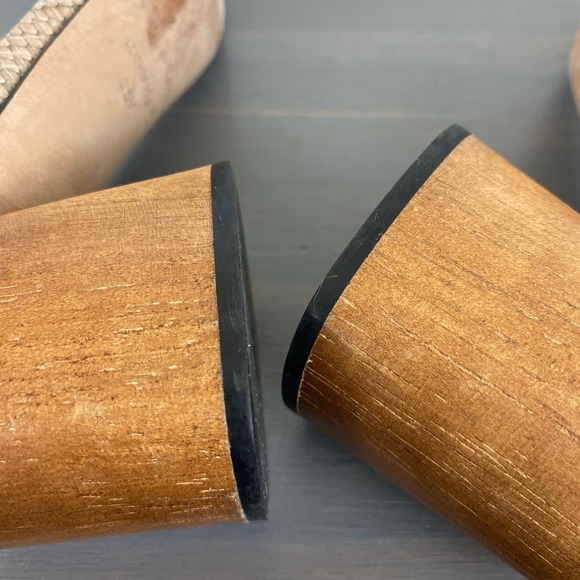 Antonio Melani Slingback Pump Women 9.5M Tan Snakeskin Leather Chunky Block Heel - Picture 5 of 10